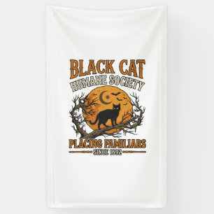 Black Cat Humane Society Halloween Vollmond Fleder Banner
