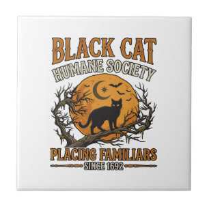 Black Cat Humane Society Halloween Vollmond Fleder Fliese