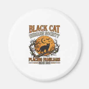 Black Cat Humane Society Halloween Vollmond Fleder Magnet