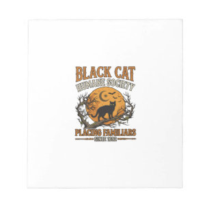 Black Cat Humane Society Halloween Vollmond Fleder Notizblock