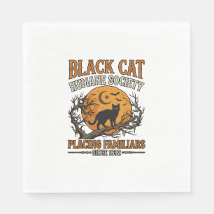 Black Cat Humane Society Halloween Vollmond Fleder Serviette
