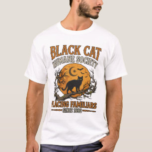 Black Cat Humane Society Halloween Vollmond Fleder T-Shirt