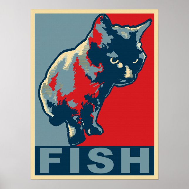 Black Cat Hungerfestungen - Pop Art Red & Blue Poster (Vorne)