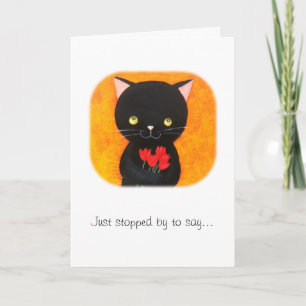 Black Cat I Love You Card Carte Saint Valentin