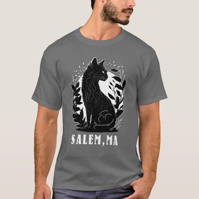 Black Cat Illustration | Salem T-Shirt (Vorderseite)
