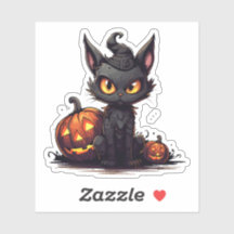 Black Cat in Hexenhut Meowloween Halloween