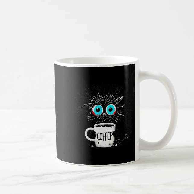 Black Cat Its Fine Im Fine Everything Is Fine Funn Kaffeetasse (Rechts)