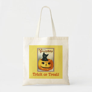 Black Cat & Jack-o'-lantern Tricoter ou sac de tra