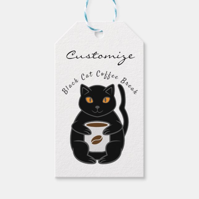 Black Cat Kaffee Break Thunder_Cove Geschenkanhänger (Vorderseite)