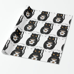 Black Cat Kaffee Break Thunder_Cove Geschenkpapier