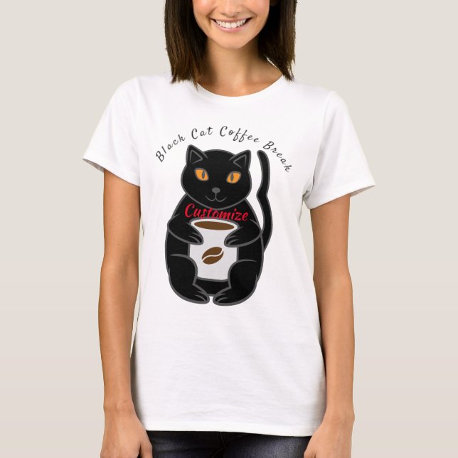 Black Cat Kaffee Break Thunder_Cove T-Shirt (Vorderseite)
