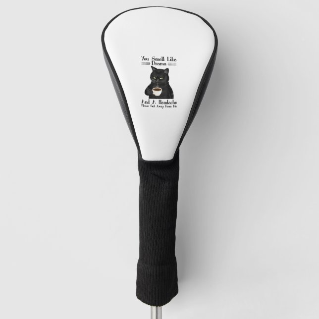 Black Cat-Kaffee riecht man wie Drama und ein Head Golf Headcover (Vorderseite)