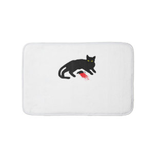 Black Cat Killer Instinkte Tote Maus Punk Goth Badematte