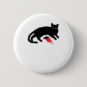 Black Cat Killer Instinkte Tote Maus Punk Goth Button