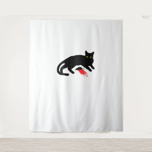 Black Cat Killer Instinkte Tote Maus Punk Goth Wandteppich