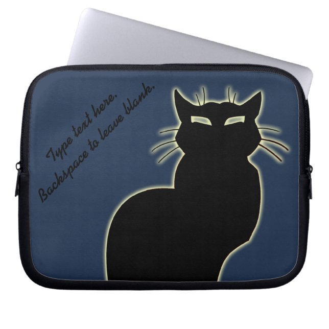 Black Cat Laptop Sleeve personalisieren Cat Lover  (Vorderseite)