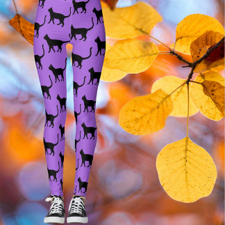 Black Cat Lila Haze Crazy Cat Leggings