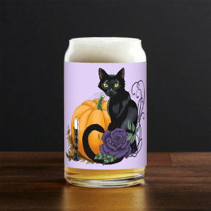 Black Cat Lila Rose Pumpkin Halloween Dosenglas