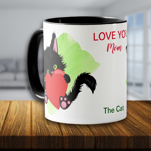 Black Cat Love You Maman Mug (Créateur téléchargé)