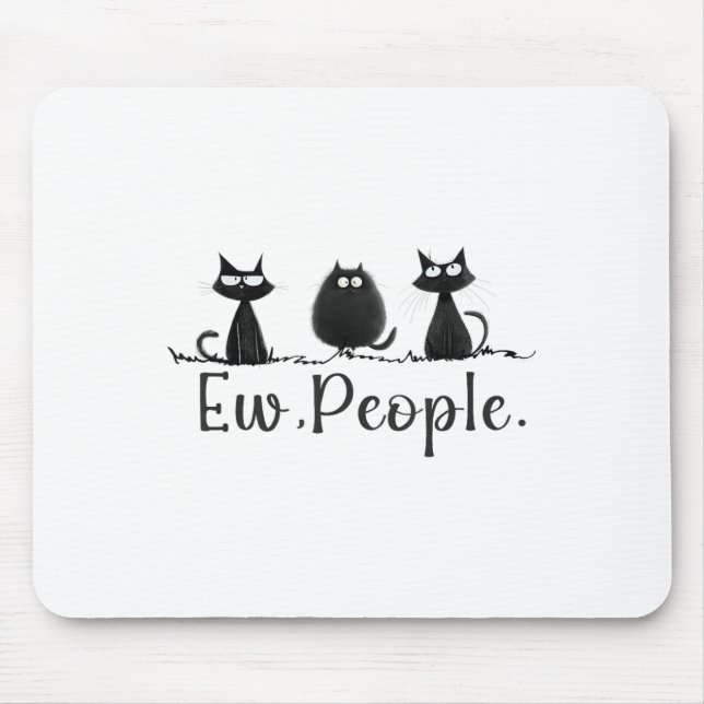 Black Cat Lover Grumpy Graphic Funny Coolen neue L Mousepad (Vorne)