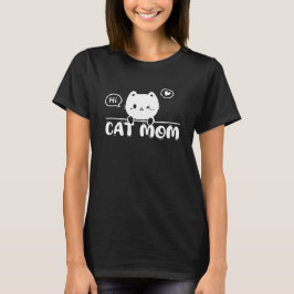  black cat lover mom Cute simple design womens T-Shirt