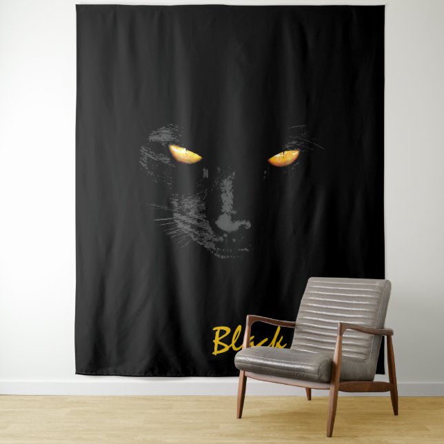 Black Cat Magic anpassbar Wandteppich (Beispiel)