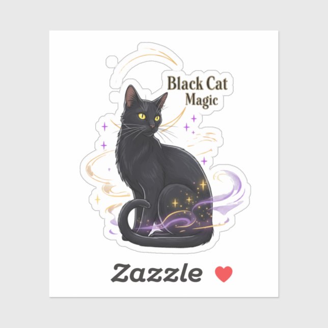 Black Cat Magic - Mystisches Halloween-Vinyl-Stick Aufkleber (Blatt)
