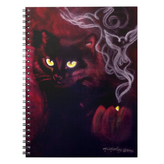 Black Cat Magic Spiral Notebook Notizblock (Vorderseite)