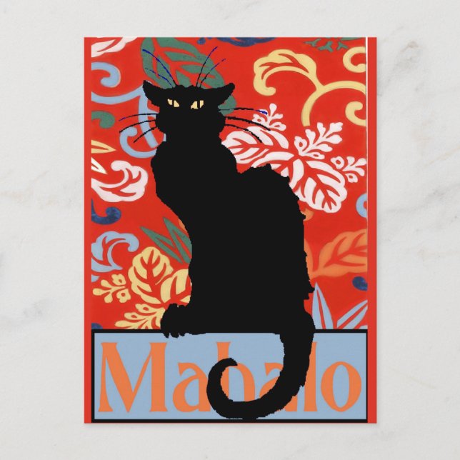 Black Cat, Mahalo, Danke, Post Postkarte (Vorderseite)