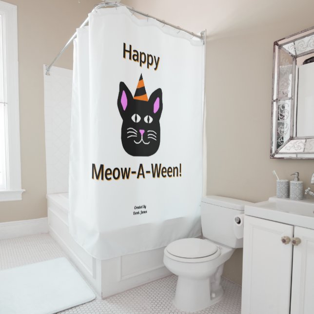 Black Cat Meow-A-Ween-Duschvorhang Duschvorhang (Beispiel)
