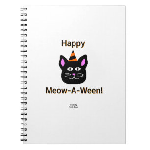 Black Cat Meow-A-Ween Spiral Foto Notebook Notizblock