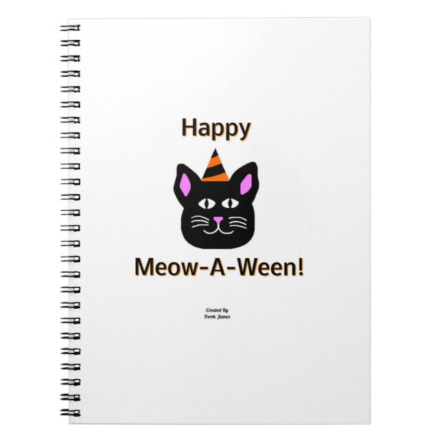 Black Cat Meow-A-Ween Spiral Foto Notebook Notizblock (Vorderseite)