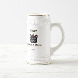 Black Cat Meow-A-Ween Stein Tasse