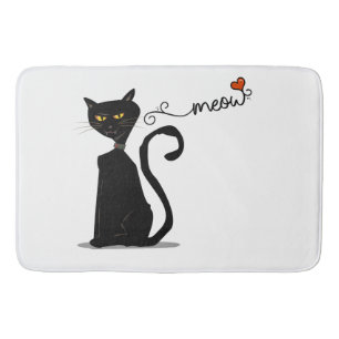 Black Cat Meow Badematte