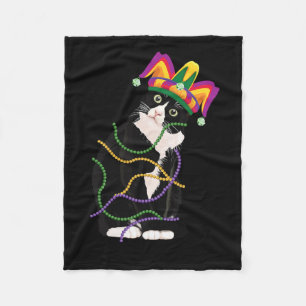 Black Cat Meow Mardi Gras Maske Lilie Cat Lo Fleecedecke