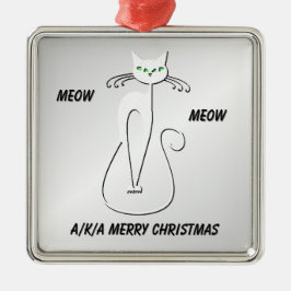 Black Cat Meow Meow alias Frohe Weihnachten Ornament Aus Metall