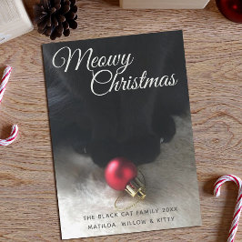 Black Cat Meowy Weihnachtskarte