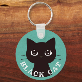 BLACK CAT | Minimalist Modern Pop Black Cat Schlüsselanhänger