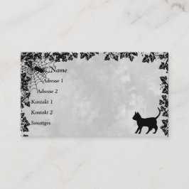 Black Cat mit Bat and Spider Business Card Visitenkarte