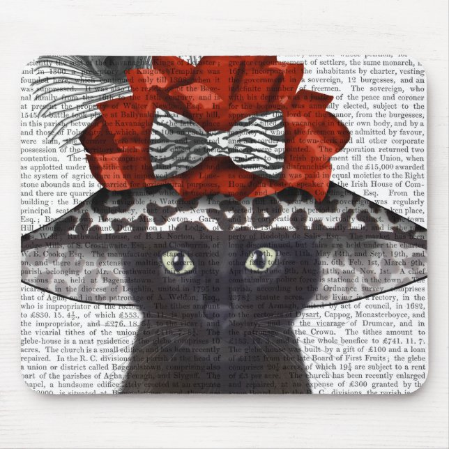 Black Cat mit Fabulous Hat Mousepad (Vorne)