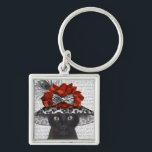 Black Cat mit Fabulous Hat Schlüsselanhänger<br><div class="desc">Katze,  schwarz mit Fabulous Hat von FabFunky. Eine schwarze Katze trägt einen fantastischen Hut. | 191392D</div>