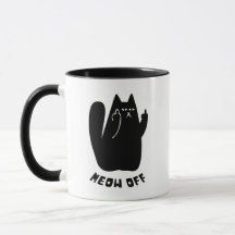 Black Cat mit Mittelfinger und sagt mir ab