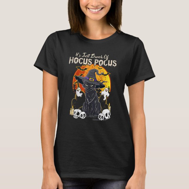 Black Cat Moon Funny Halloween Kostümstuben Ho T-Shirt (Vorderseite)