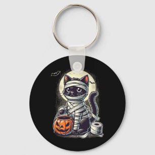 Black Cat Mummy Men Women Kinder Halloween Funny B Schlüsselanhänger