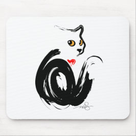 Black Cat 'n'Heart Mousepad