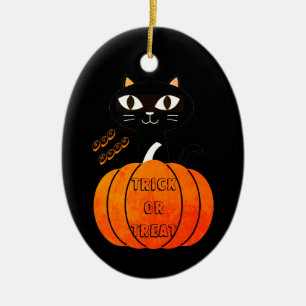 Black Cat Niedlich Boo Spooky Halloween Keramik Ornament