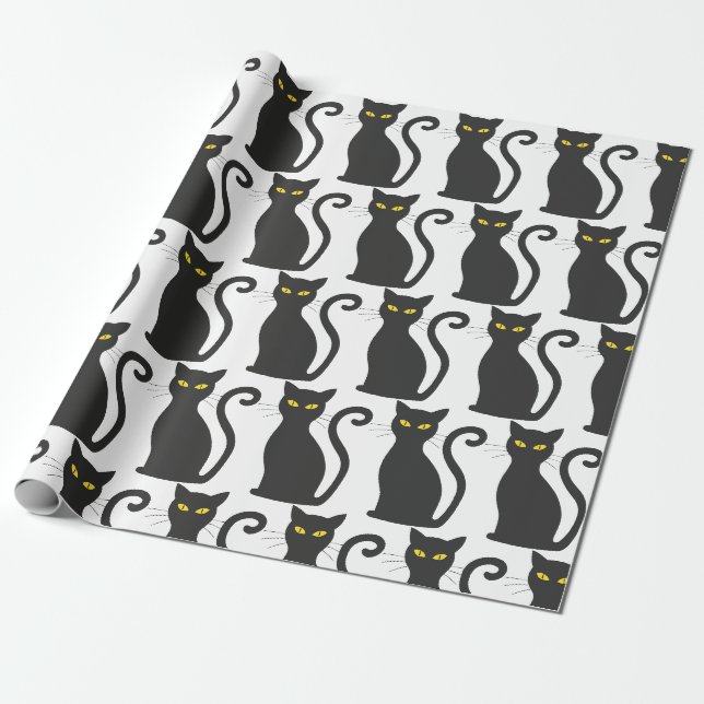 Black Cat Niedlich Geschenkpapier (Ungerollt)