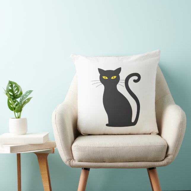 Black Cat Niedlich Kissen (Stuhl )