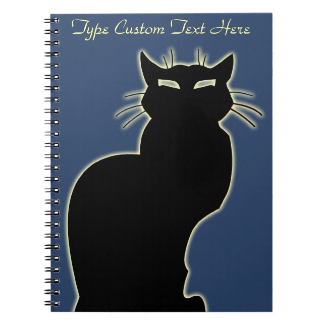 Black Cat Notebook Personalisiert Cat Art Notebook Notizblock (Vorderseite)