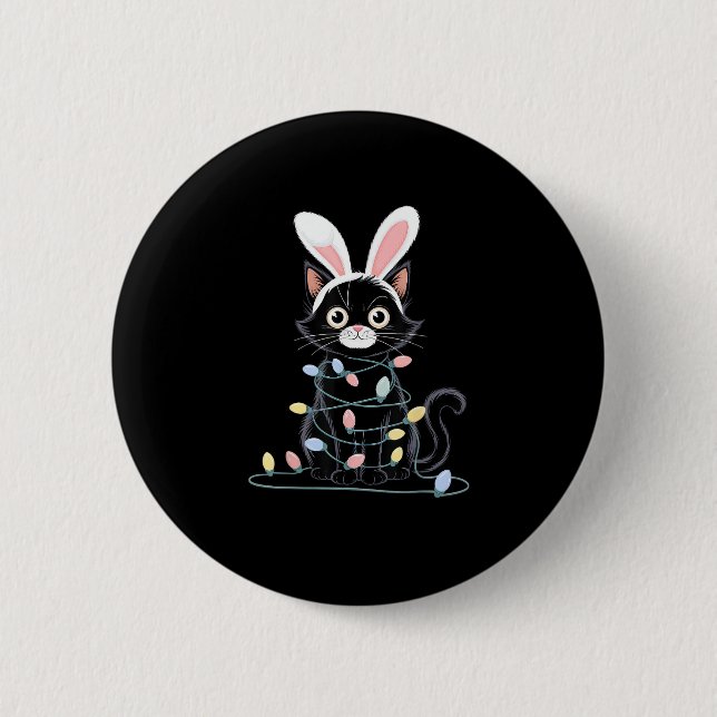 Black Cat Oaster Pajama Osterdekorationen L Button (Vorderseite)